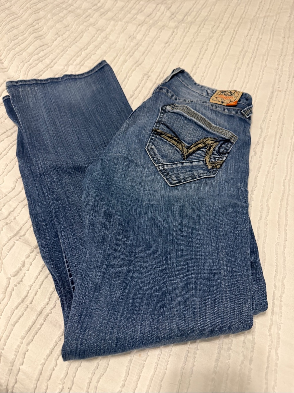 Lucky Brand Blue Boot Cut Jeans with Embroidered Back Pocket